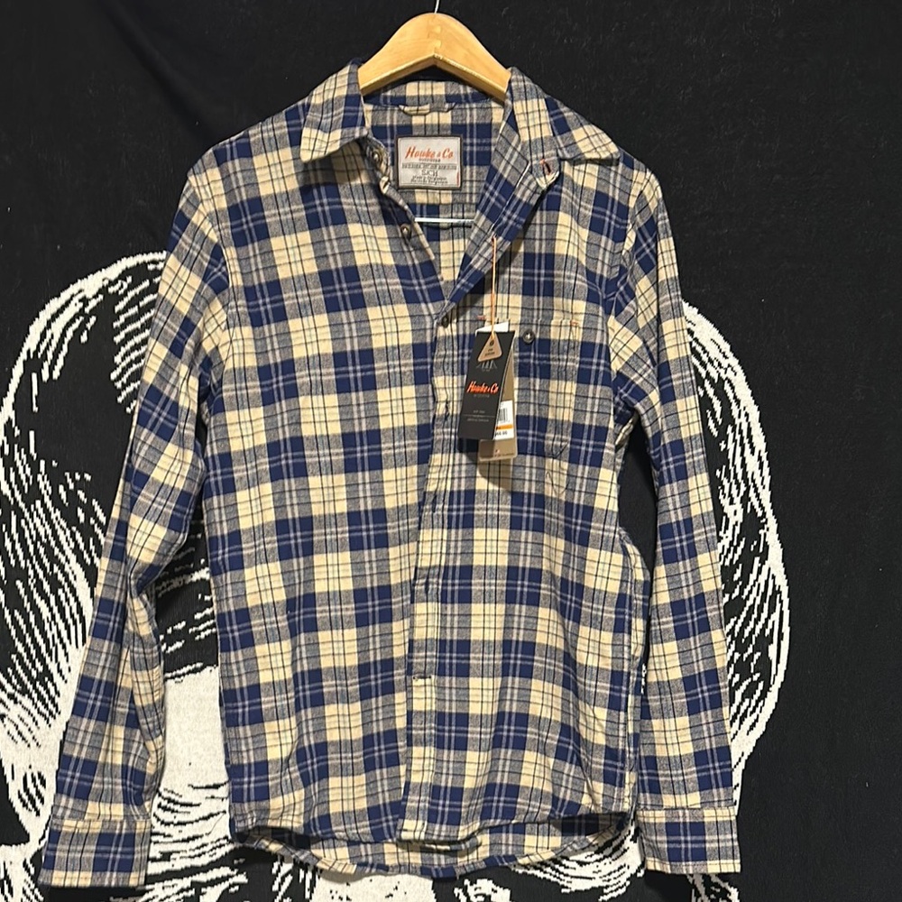 Hawke & Co Blue and White Casual Button Down Shirt